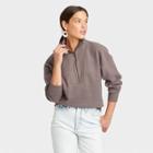 Women's Quarter Zip Sweatshirt - Universal Thread Gray