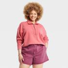 Women's Plus Size French Terry Quarter Zip Sweatshirt - Universal Thread