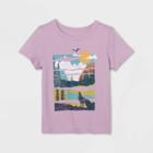 Toddler Adaptive 'outdoor' Short Sleeve Graphic T-shirt - Cat & Jack Dusty Purple