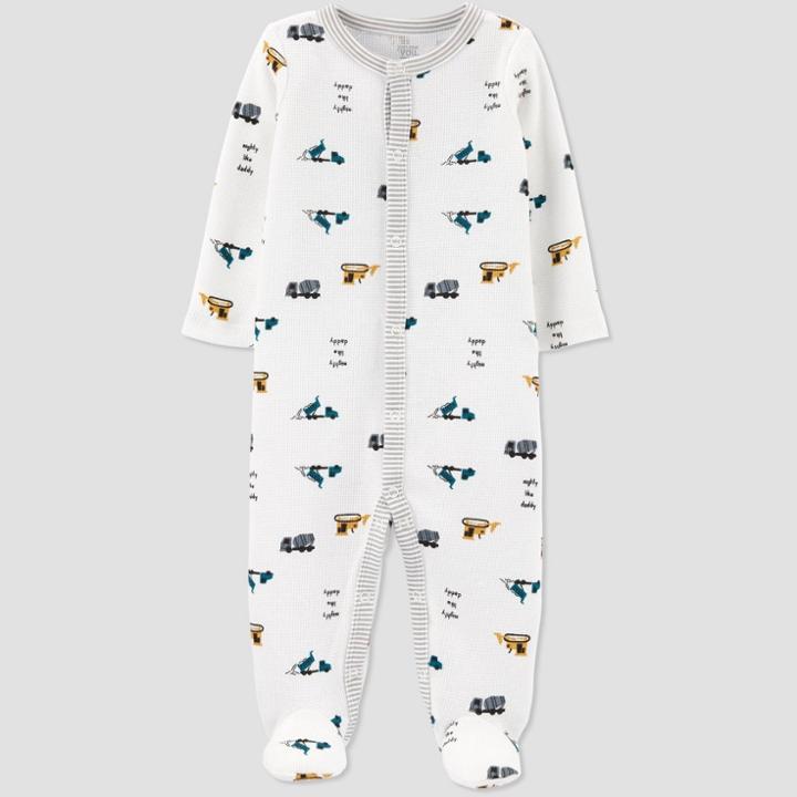 Baby Boys' Construction Thermal Sleep N' Play - Just One You Made By Carter's White Newborn