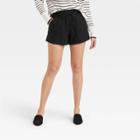Women's High-rise Pull-on Shorts - A New Day Black