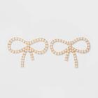 Sugarfix By Baublebar Pearl Bow Earrings - Pearl/gold, Gold/white