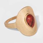 Target Teardrop Semiprecious Red Jasper Stone Centered Circular Front Ring - Universal Thread Red, Women's