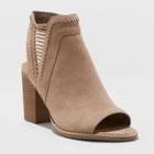 Women's Jazlyn Microsuede Whipstitch Shielded Heel Pumps - Universal Thread Taupe (brown)