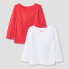 Toddler 2pk Adaptive Long Sleeve T-shirt - Cat & Jack White/red