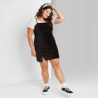 Women's Plus Size Double Slit Bodycon Dress - Wild Fable Black