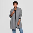 Women's Plus Size Long Sleeve Open Layering Cardigan - Ava & Viv Dark Heather Gray
