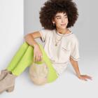 Women's Ascot + Hart California Short Sleeve Graphic Pocket T-shirt - Cream