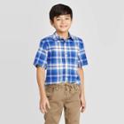 Petiteboys' Short Sleeve Button-down Shirt - Cat & Jack Blue/white