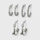 Metal Small Hoop Earring Set - A New Day