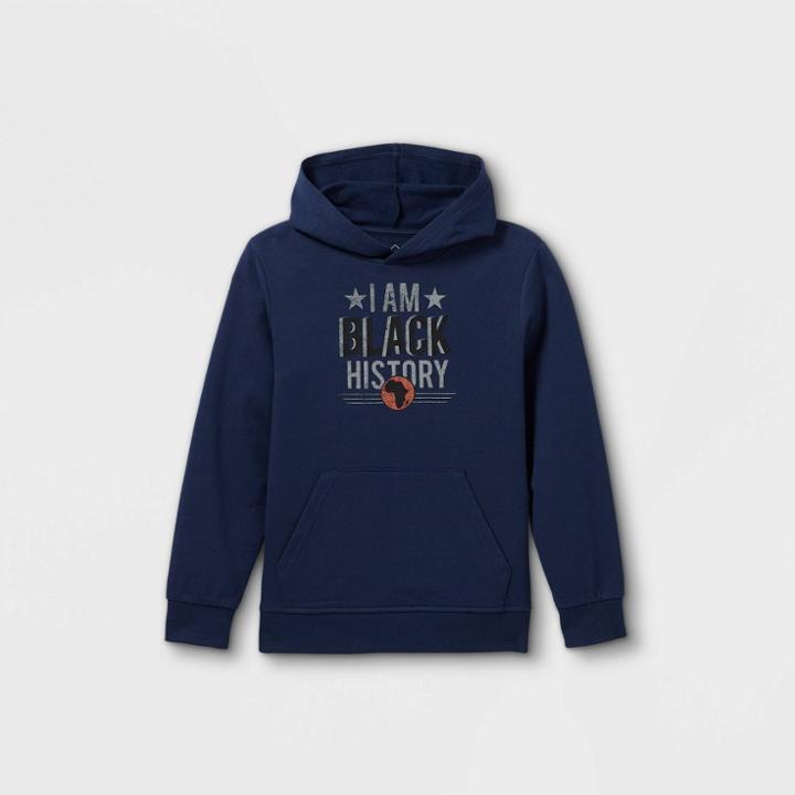 Well Worn Black History Month Kids' 'i Am Black History' Hooded Sweatshirt - Blue
