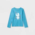 Kids' Adaptive Long Sleeve 'penguin T-rex' Graphic T-shirt - Cat & Jack Aqua Blue