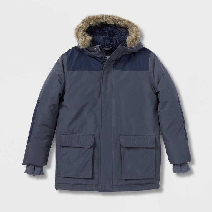 Boys' Solid Parka Jacket - Cat & Jack Blue