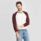 Men's Standard Fit Long Sleeve Crew Neck Baseball T-shirt - Goodfellow & Co Red S, Men's,