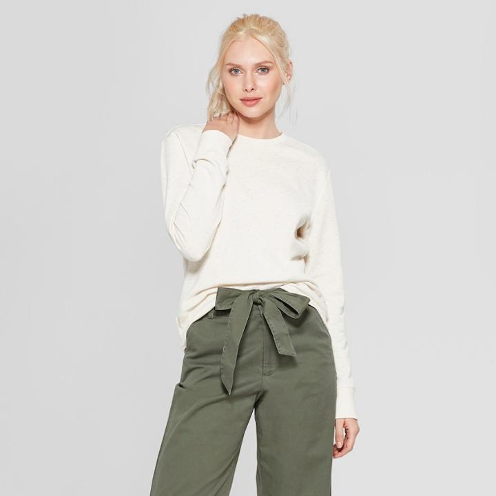 Women's Crew Neck Pullover - A New Day Cream