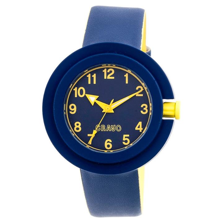 Women's Crayo Equinox Rubber Strap Watch-navy, Navy