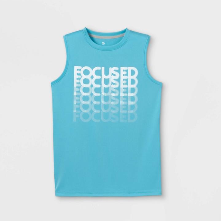 Boys' Sleeveless 'focused' Graphic T-shirt - All In Motion Aqua