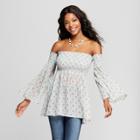 Women's Smocked Bell Sleeve Top - Love @ First Sight (juniors') Blue
