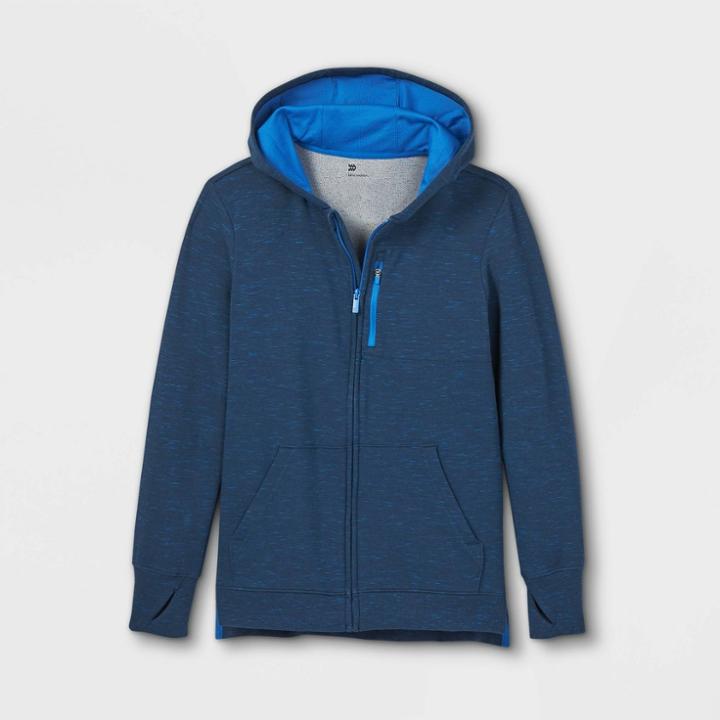 Boys' Fleece Full Zip Hoodie - All In Motion Navy
