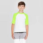 Petiteboys' Short Sleeve Rashguard - Cat & Jack Green/white L, Boy's,