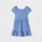 Toddler Girls' Rib Tie Back Short Sleeve Dress - Cat & Jack Blue