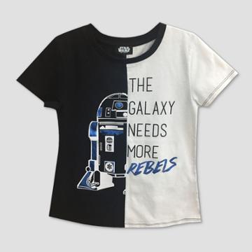 Girls' Star Wars Rebels Short Sleeve T-shirt - Black/white -