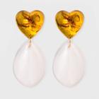 Target Sugarfix By Baublebar Heart Studs Lucite Drop Earrings - White, Girl's