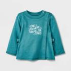 Baby Girls' 'love You More' Adaptive Long Sleeve Snap T-shirt - Cat & Jack Green