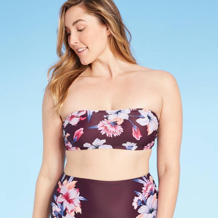 Women's Bandeau Bikini Top - Kona Sol Floral Xl, Women's,