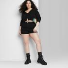 Women's Plus Size Super-high Rise Jean Shorts - Wild Fable Black