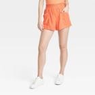 Women's High-rise Linen Pull-on Shorts - A New Day Orange