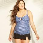 Maternity Gingham Tie Front Tankini Top - Isabel Maternity By Ingrid & Isabel Blue
