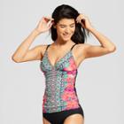 Clean Water Women's Floral Print Medallion Tankini - L,