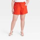 Women's Plus Size Pull-on Shorts - Ava & Viv Red X