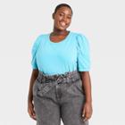 Women's Plus Size Puff Elbow Sleeve Sweatshirt - Who What Wear Blue