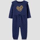 Baby Girls' Heart Romper - Just One You Made By Carter's Navy Newborn, Girl's, Blue