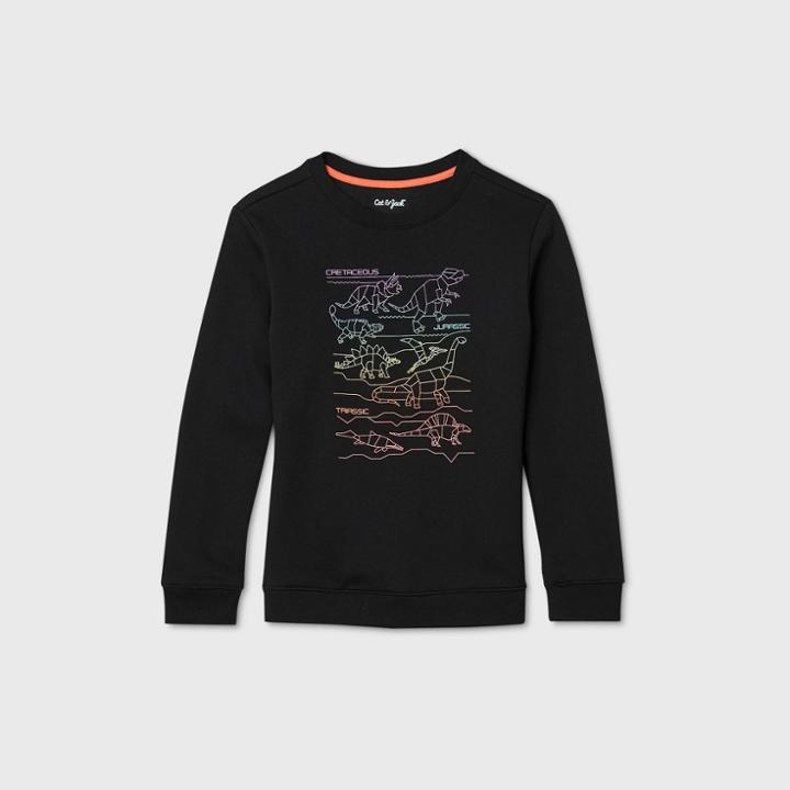 Boys' Fleece Printed Pullover Sweatshirt - Cat & Jack Black