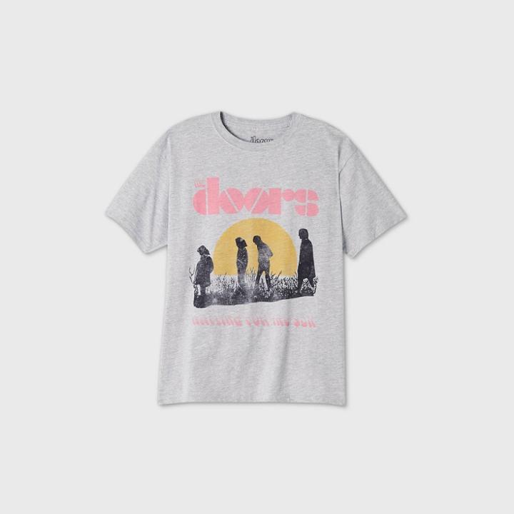 Merch Traffic Women's The Doors Plus Size Short Sleeve Graphic T-shirt - Heather Gray