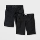 Boys' 2pk Flat Front Stretch Uniform Shorts - Cat & Jack Black