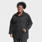 Women's Plus Size Bonded Rain Jacket - All In Motion Black