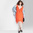 Women's Sleeveless Handkerchief Hem Fit & Flare Dress - Wild Fable Vibrant Orange
