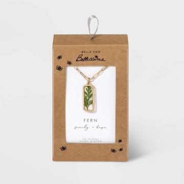 Bella Uno Bellissima Silver Plated Pressed Fern Necklace - Gold