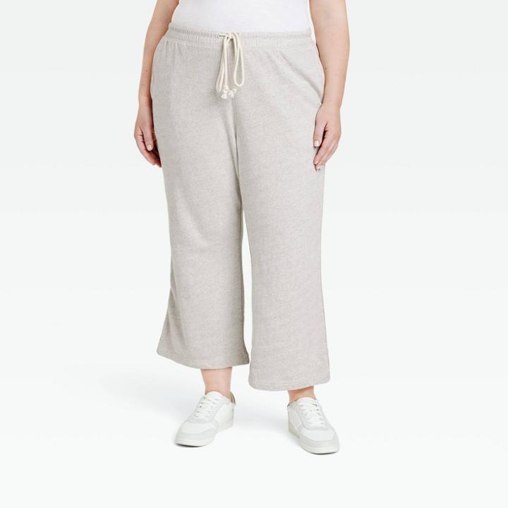 Women's Plus Size High-rise Knit Flare Pull-on Pants - Universal Thread Heather Gray
