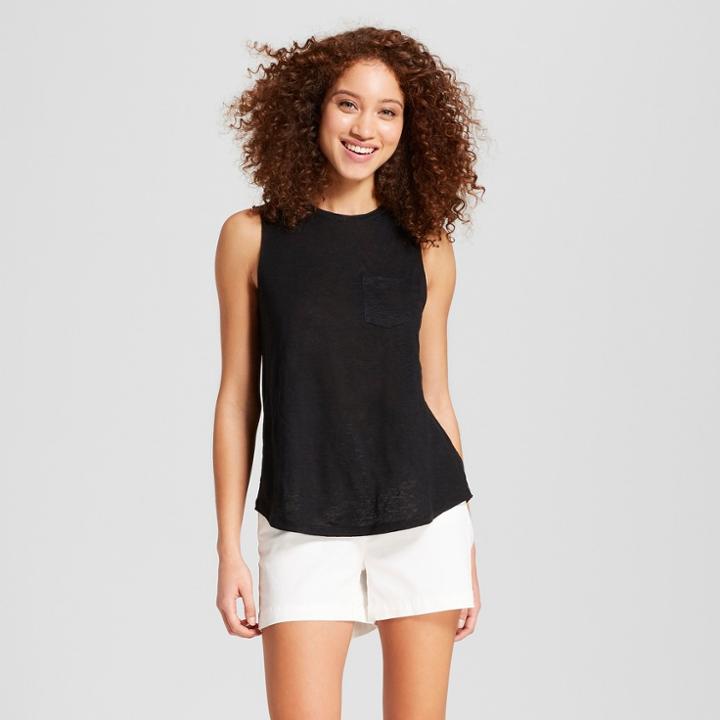 Women's Linen Tank - A New Day Black