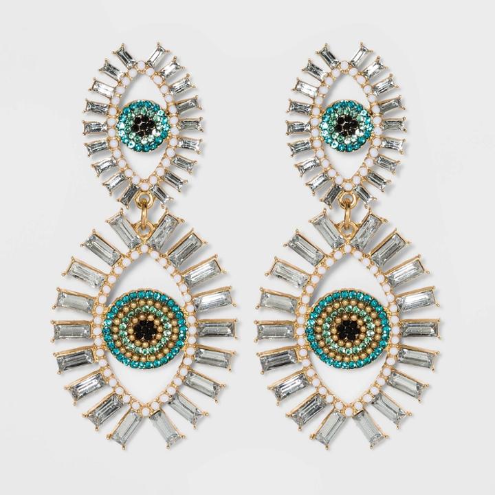 Sugarfix By Baublebar Evil Eye Drop Earrings - Turquoise, Women's, Blue