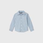 Oshkosh B'gosh Toddler Boys' Long Sleeve Striped Woven Button-down Shirt - Blue