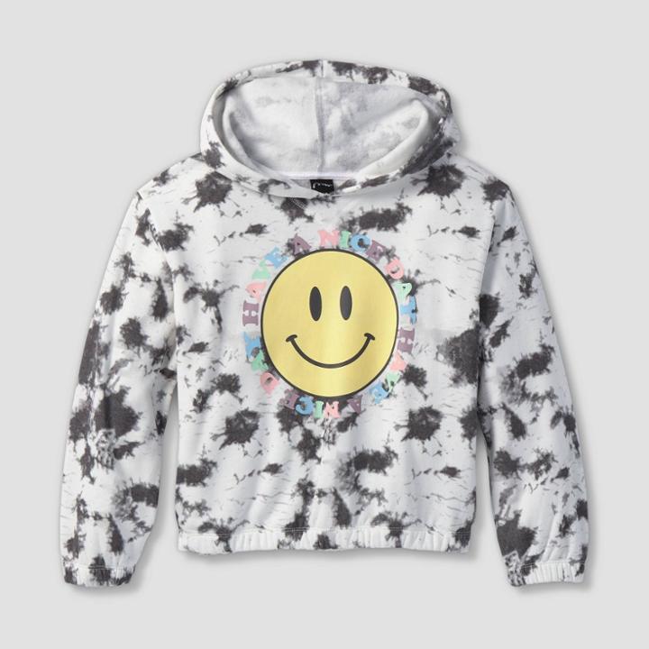 Girls' Hooded Sweatshirt - Art Class Black Tie-dye
