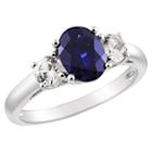 Target Created Blue And White Sapphire Ring In Sterling Silver - Blue/white, Size: 8.0, White Blue