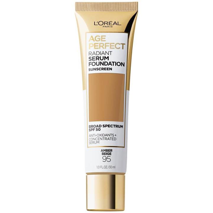 L'oreal Paris Age Perfect Radiant Serum Foundation With Spf 50 Amber Beige