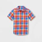 Boys' Woven Short Sleeve Button-down Shirt - Cat & Jack Red/blue